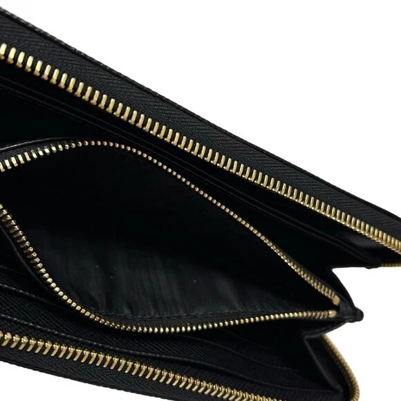 Auth PRADA - 1ML506 Black Leather Long Wallet - Picture 4 of 5